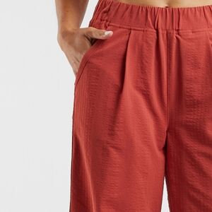 Title Nine Slaycation 2.0 Textured Wide Leg Pants In Rust Size Large